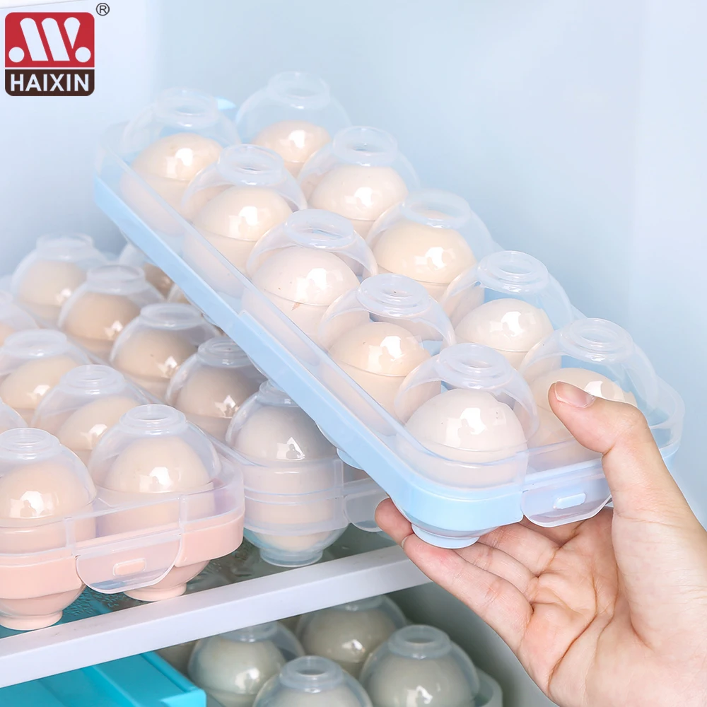 2021 NEW Household Egg Storage Box Drawer-Type Refrigerator Storage Box Plastic Transparent Dumpling Box Double Layer Egg Tray