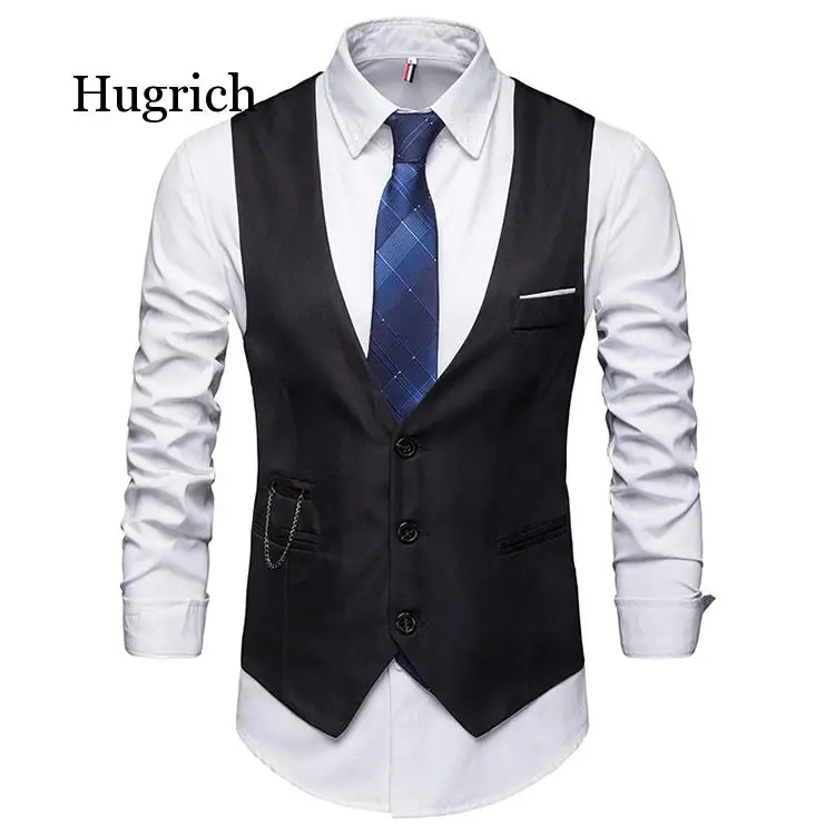 

2020 New Arrival Dress Vests For Men Slim Fit Mens Suit Vest Male Waistcoat Gilet Homme Casual Sleeveless Formal Business Jacket