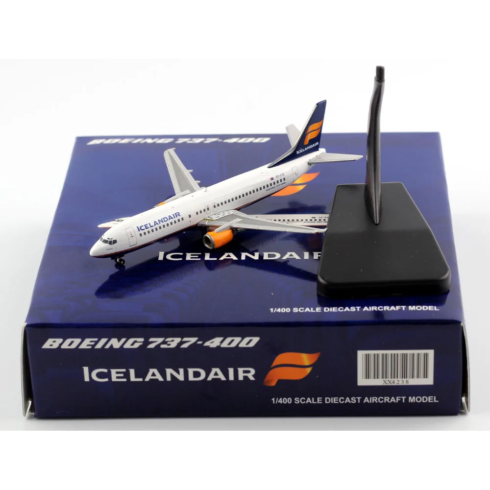 1:400 Alloy kolekcjonerski samolot prezent JC Wings XX4238 islandia Boeing B737-400 Diecast samolot JET Model TF-FID ze stojakiem