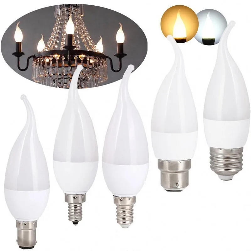 E14 E27 Led Bulbs Ac 220v Led Light Chandelier Lamp 7w 9w Lamp Candle Bulb Home Decor Chandelier