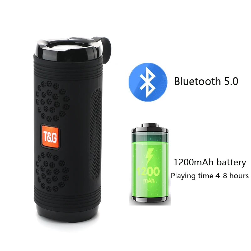 T & g tg617ポータブルスピーカー,ワイヤレス,Bluetooth,3Dサウンドシステム,ステレオサブウーファー,屋外用防水