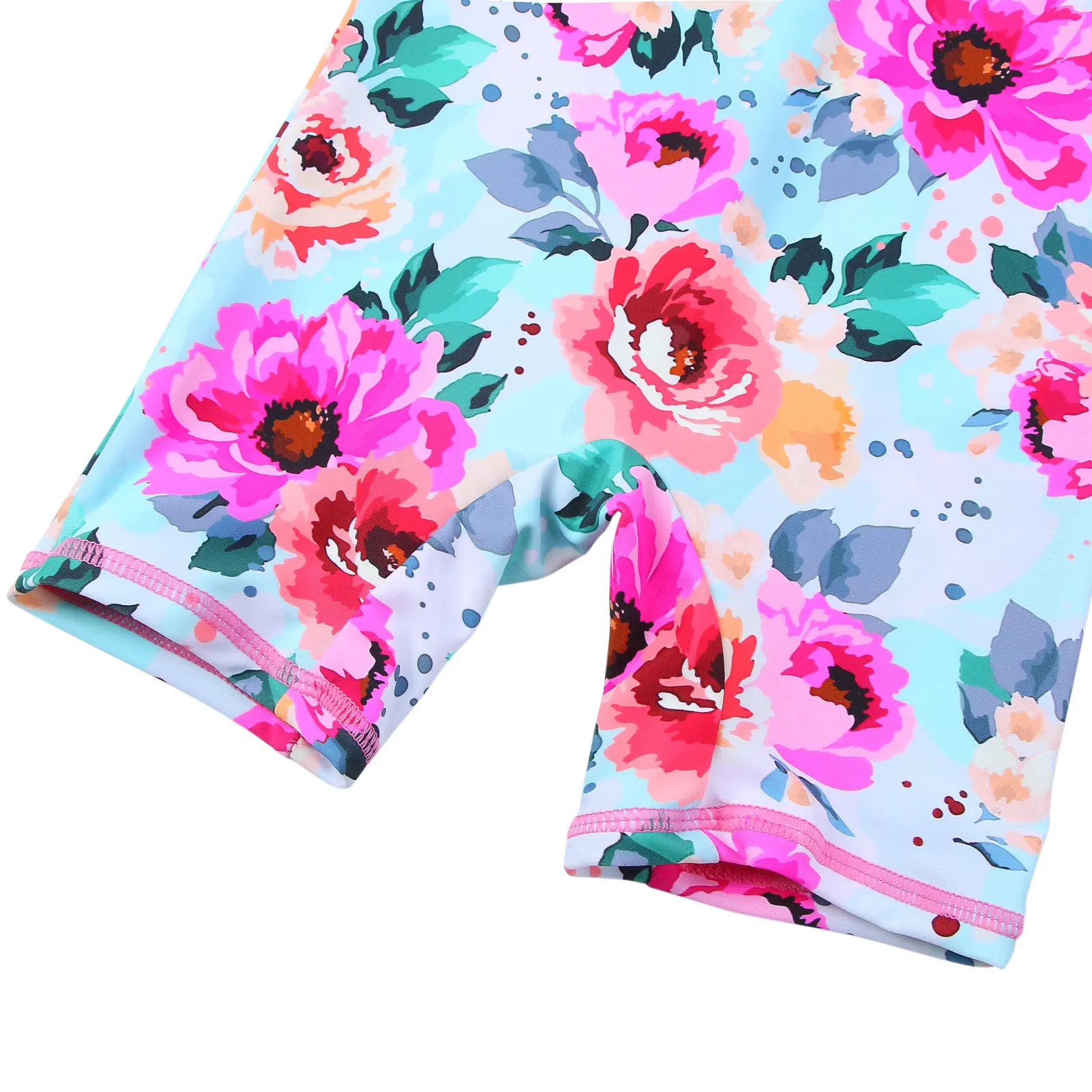 BAOHULU Toddler Girls Swimsuit Floral Print Swimwear One Piece Long Sleeve Bathing Suit with Pants Children Beachwear