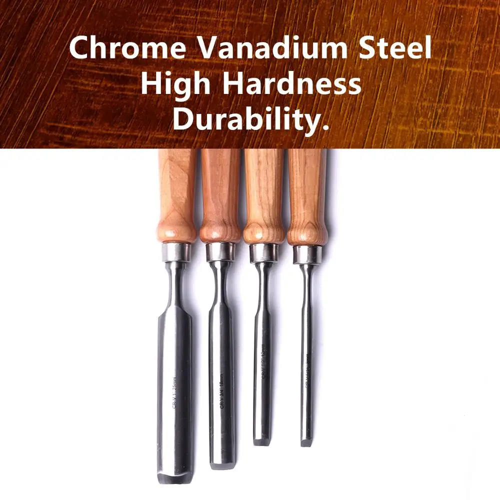 1/4pcs Half-round Wood Chisel Chrome Vanadium Steel Carpenter Wood Carving Chisel Gouge DIY Woodworking Chisel 8mm 12mm 18mm 25m