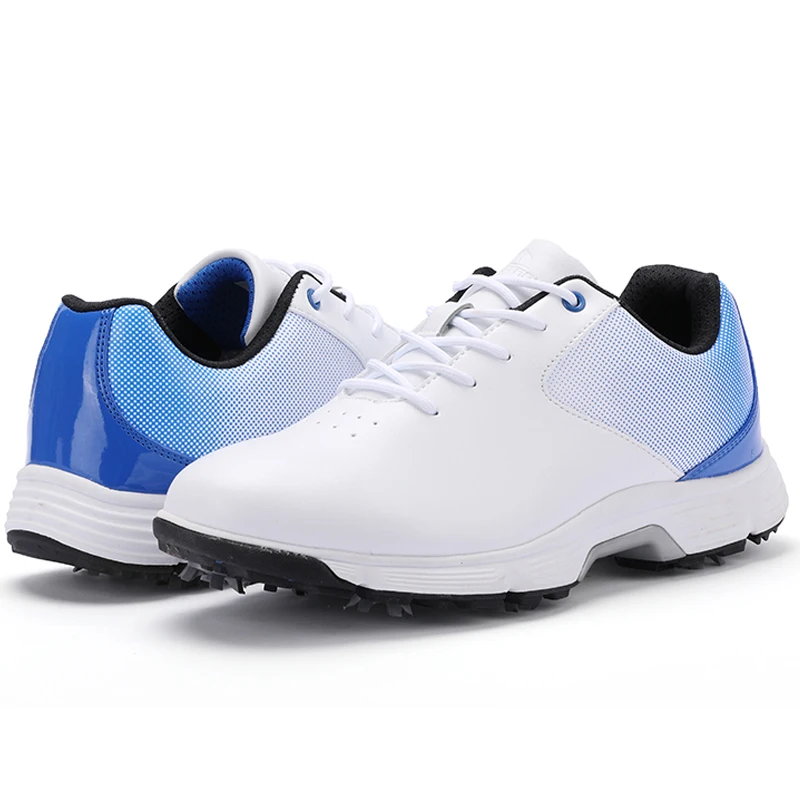 Professional Spikes Golf Shoes Men Leather Waterproof Golf Sneakers Grand Training Shoes for Golfer Tour Spiked Sports Wide Golf