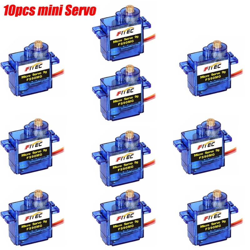 

10pcs/Set Feetech Mini 9g Servo Micro Metal Gears Analog Rc Servo For RC Planes Fixed Helicopter Airplane Car Toy Parts Motors