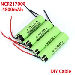 3.7V NCR21700T 4800mAh li-lon battery 21700 15A 5C Rate Discharge ternary lithium batteries DIY Welding Cable