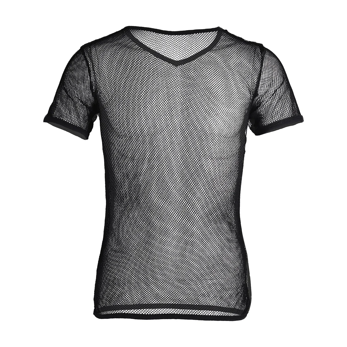 Mens Mesh Cycling Base Layers Shirt Quick Dry Cool Cycling Vest Black See Through Clubwear Tee Shirt Fishnet Jersey Sportswear