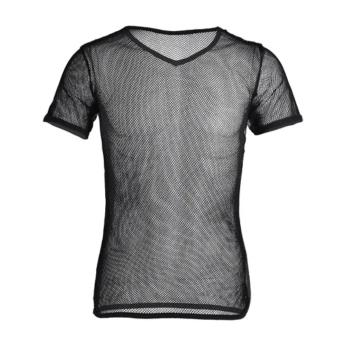 Imagen 2 del producto Camisa de capas Base de ciclismo de malla para hombre, chaleco de ciclismo fresco de secado rápido, ropa negra transparente para discoteca, camiseta, Jersey de rejilla, ropa deportiva