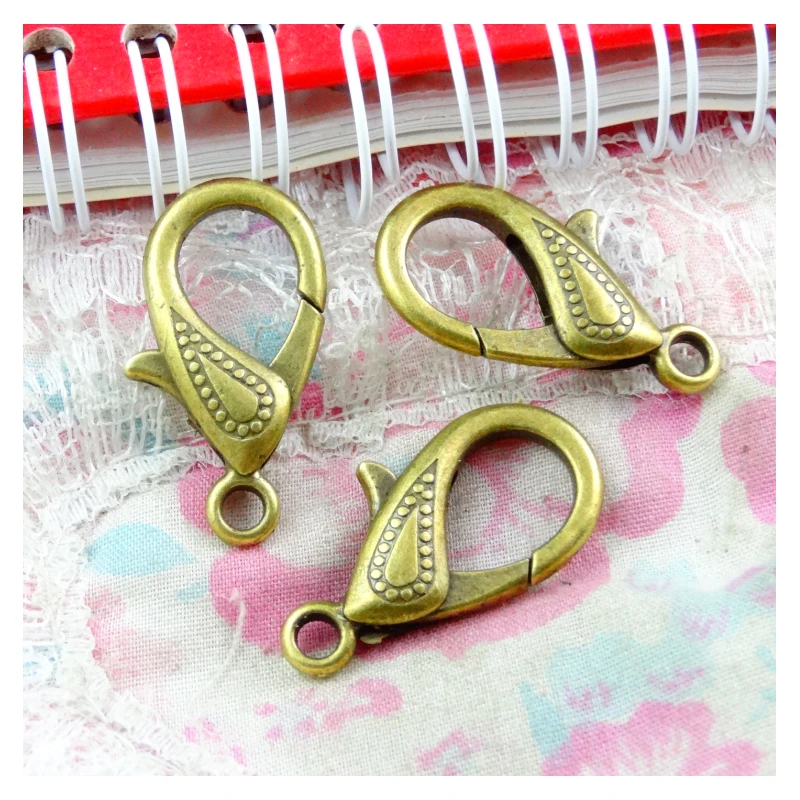 20pcs 16.9*30MM Antique Bronze Plated Charms Lobster clasp Zinc Alloy Key chains DIY Accessories