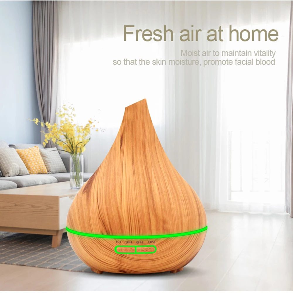 400ML Ultrasonic Air Humidifier Aroma Essential Oil Diffuser Wood Aromatherapy Remote Control humidificador air vaporizer