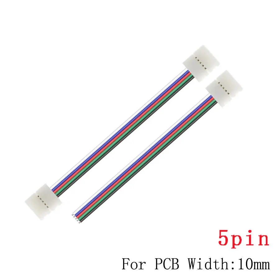 WS2812B WS2811 5050 RGB LED Strip Single / Double End Solderless Cover Connector 8mm/10mm /2pin /3pin /4pin/5pin