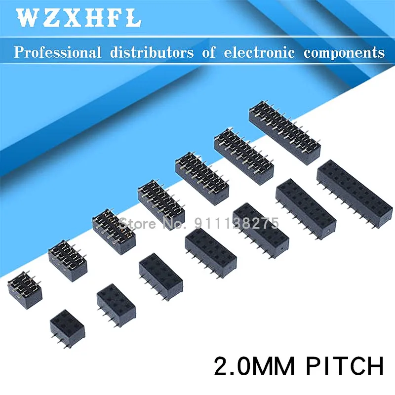 10 шт. SMD SMT 2*2/3/4/5/6/7/8/9/10/12/15/20/40PIN двухрядный гнездовой разъем, штыревой разъем 2,0 мм 2X/6/8/10/20