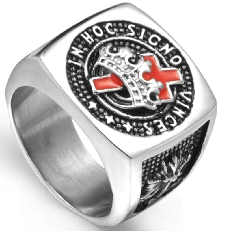 Charm Men\'s Fashion Personality Cross Rings Vinces Knights Templar Masonic Rings Men\'s Fashion Jewelry Accessories