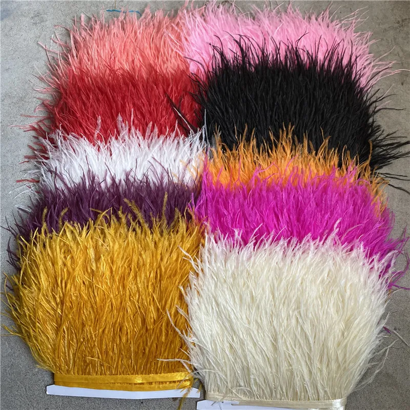 

10yards/Lot Ostrich Feather Trim Plume 4-6 Inch 10-15CM Feathers Fringe Ribbon Sewing Accessories Skirt DIY Making Cloth Belt