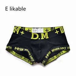 E likable2020 moda nova personalidade letras cueca masculina cintura baixa sexy confortável algodão respirável boxer shorts