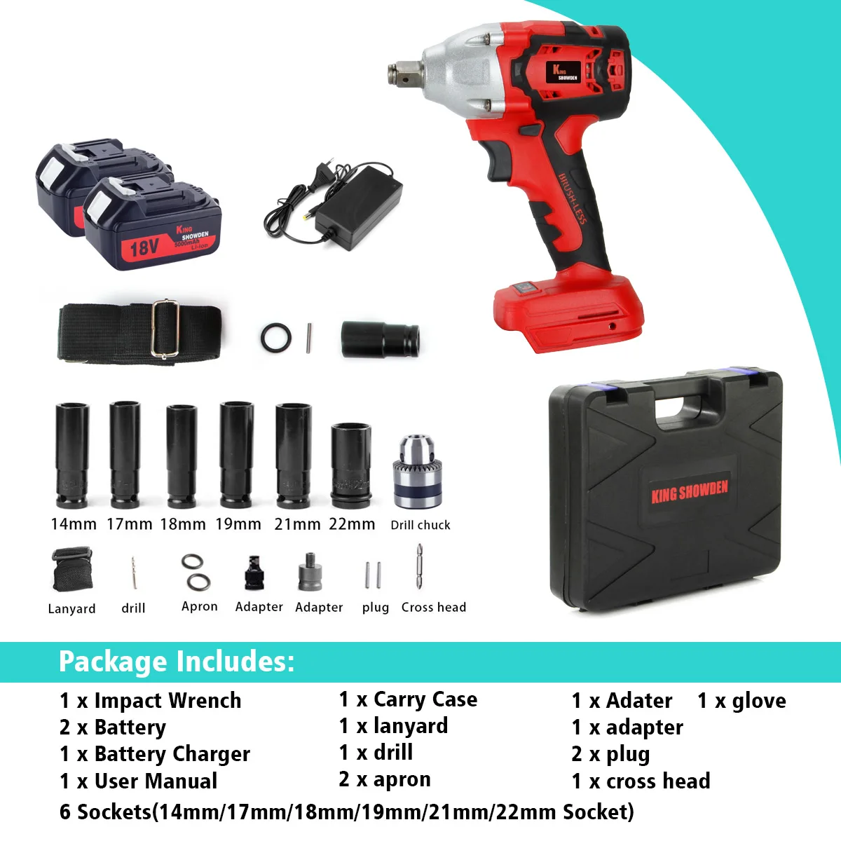 Brushless Impact Wrench Cordless Electric Screwdriver 520NM Accumulator Wrench Impact Drill Driver 1/2\