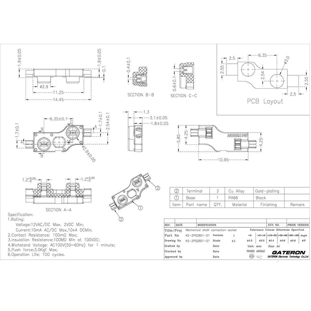 Gateron Hot-swappable PCB Socket Mechanical Keyboard DIY Hot Plug Socket For Cherry MX Switch Gateron Outemu Kailh CPG151101S11