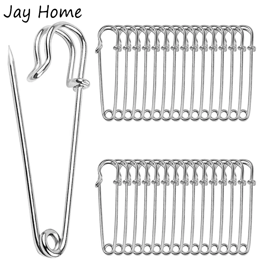 15/5PCS Large Heavy Duty Metal Safety Pins Brooch Pins Fastening Jewellery Sewing Clothing Holder Clasp Clothing Fabric Craft