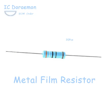 20pcs  1/2W Metal Film Resistor 2.2 4.7 10 22 47 100 220 360 Ohm 0.5W 0.1R ~ 1M 2.2R 4.7R 10R 22R 47R 100R 220R 470R 1K 10K 100K