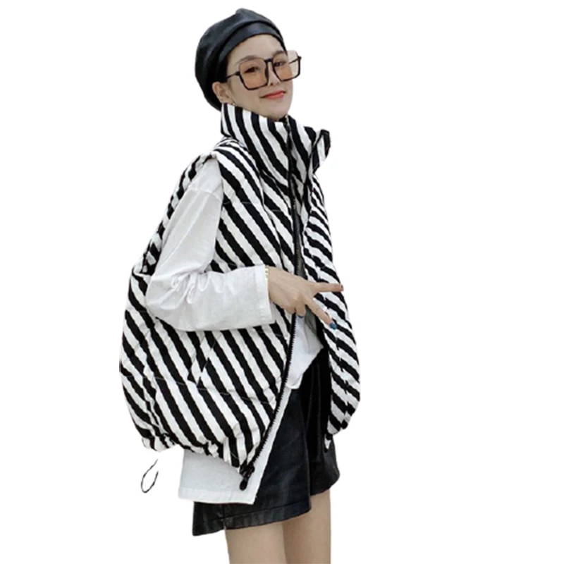 2023 new down jacket vest cotton-padded coat women's short stand-up collar coat warm loose versatile and thick shopping brand