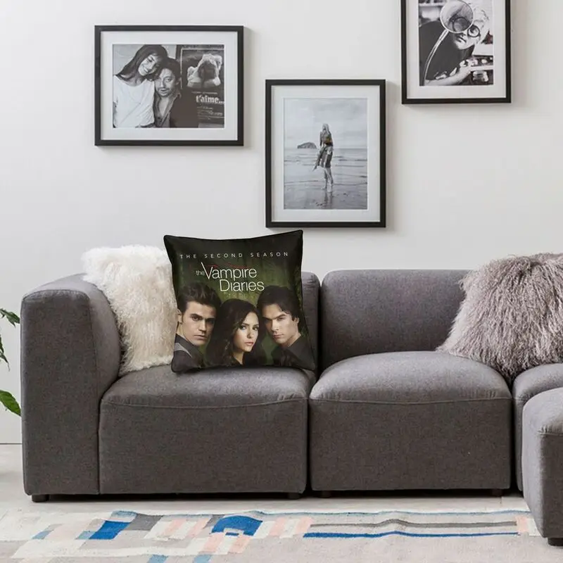The Vampire Diaries Cushion Cover 3D Double-sided Print Horror TV Show Throw Pillow Case for Car Custom Pillowcover Home Decor