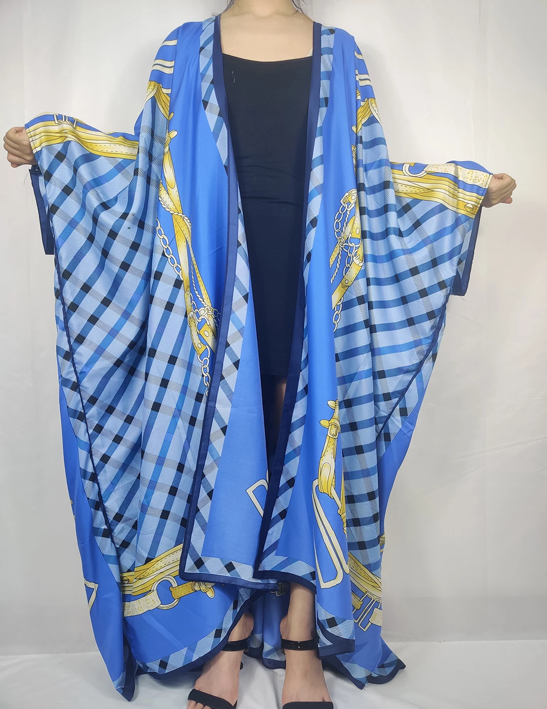 

Beautiful Summer Boho Printed Open Front Silk Duster Coat For Women Casual Elegant African Swimwear Long Cardigans Muslim