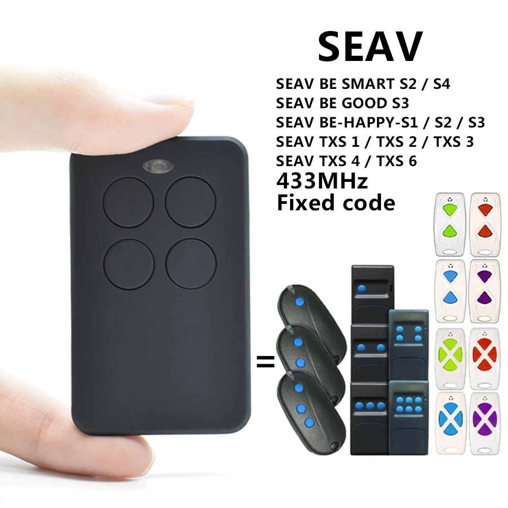 

SEAV BE SMART S2 / S4 BE-HAPPY-S1 / S2 / S3 TXS 1 / TXS 2 / TXS 3 / TXS 4 Garage Door Remote Control 433.92MHz Gate Keyfob