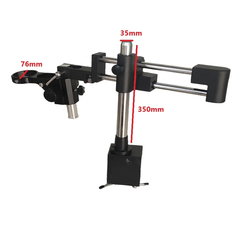 Double Arm Clamp Stereo Microscope Stand for Soldering PCB Phone Repair Working Kits