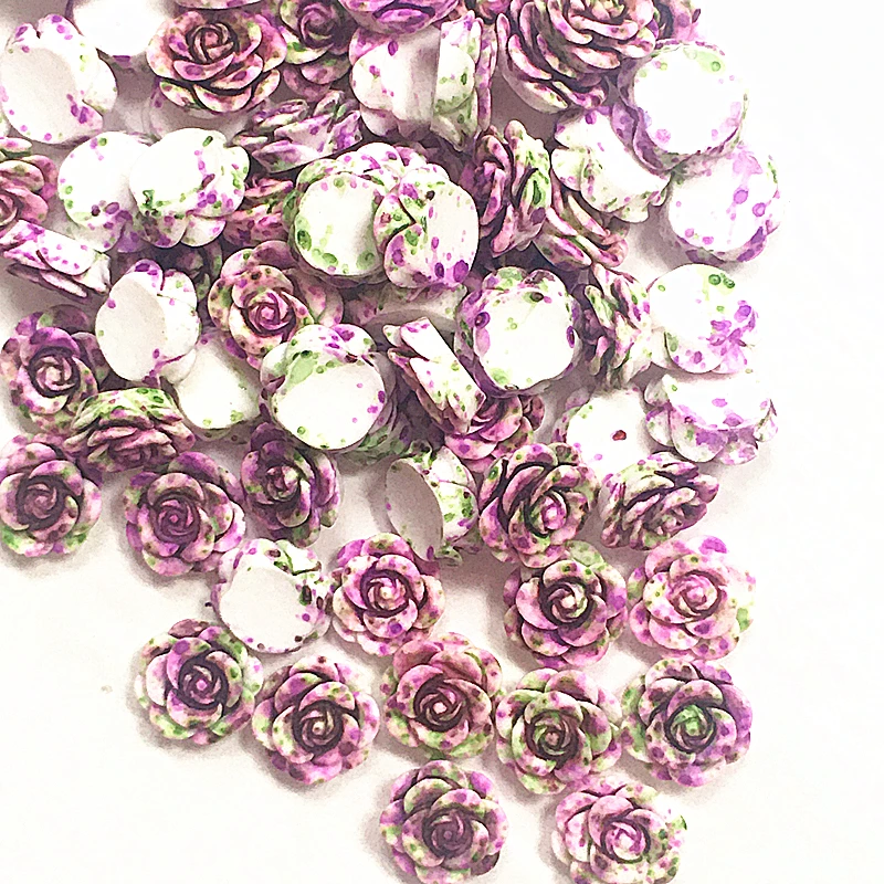 

100Pcs 14mm Resin Flowers Decorations Crafts Flatback Cabochon Embellishments Diy Accessories