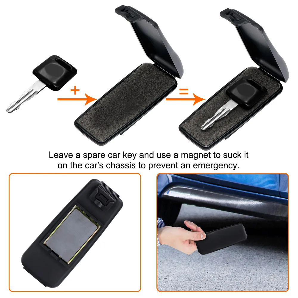 Magnetic Car key Holder case spare emergency Outdoor Stash Key Safe Box With Magnet For Home Office Car Truck Caravan Secret Box