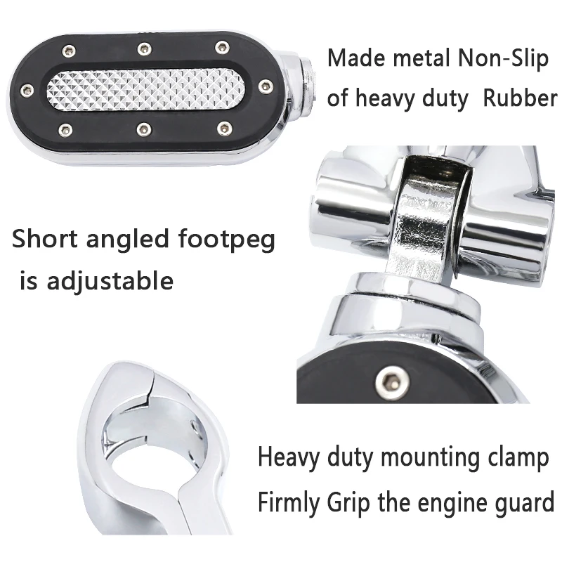 32MM Motorcycle Engine Guard Footrest Highway Footpegs Foot Pegs Mount Kit for Harley Davidson Street Sportster Dyna Softail