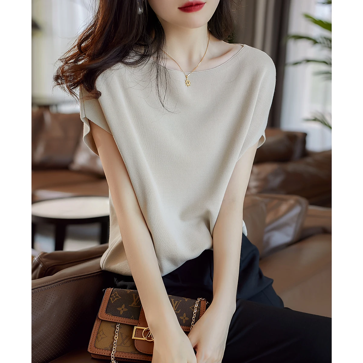 Summer Short Sleeve Knit Blouse Women Blusas Mujer De Moda 2024 O-Neck Knitted Blouse Shirt Tops Women Pullover Blouses E919