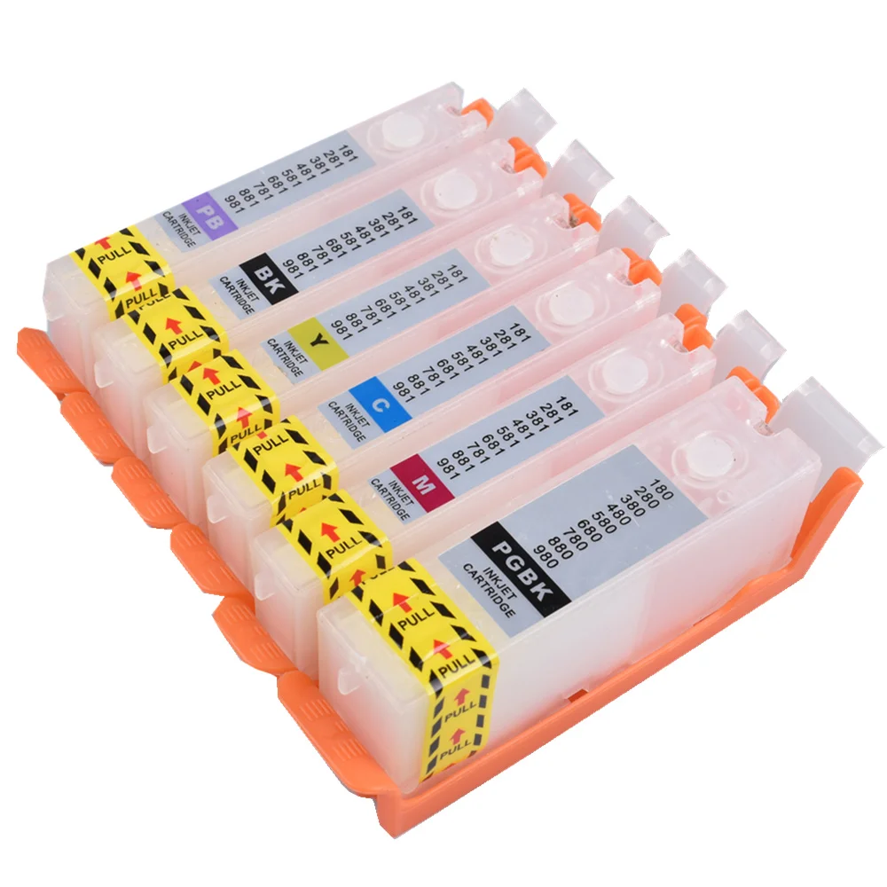 PGI 580 581 XXL refillable cartridge Permanent chip for Canon PIXMA TS8150 TS8151 TS8152 TS9150 TS9155 TS8250 TS8350 TS8251