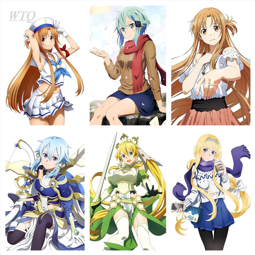 Sword Art Online Picture Asuna Anime Posters Canvas Painting Wall Decor Poster Wall Art Photos for Children's Room Home Decor