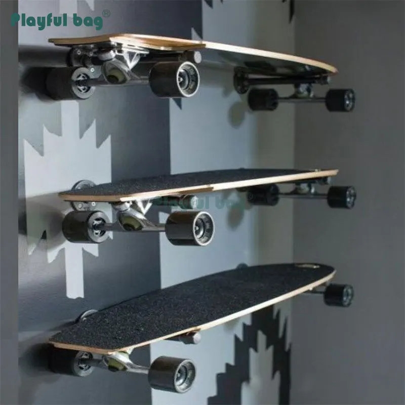 لعوب حقيبة سكيت حمالة تعليق جدارية معدنية Longboard هوك لوح التزلج تحمل هوك لتقوم بها بنفسك رف الجدار AMA53