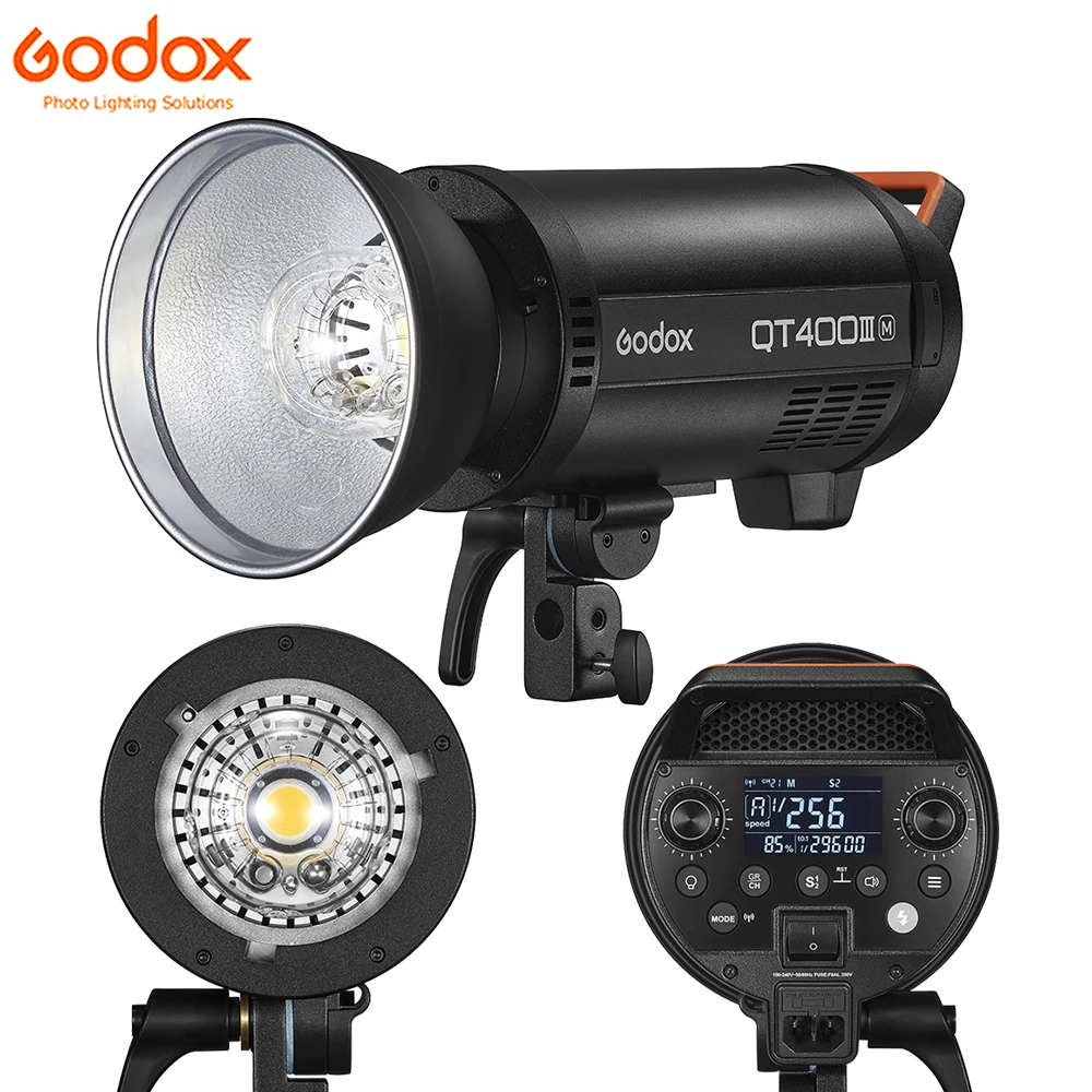 Godox QT400III M Pro 400WS + 40W LED Modeling Bulb HSS 1/8000s GN65 2.4G Wireless Photo Studio Lighting Flash Light Strobe