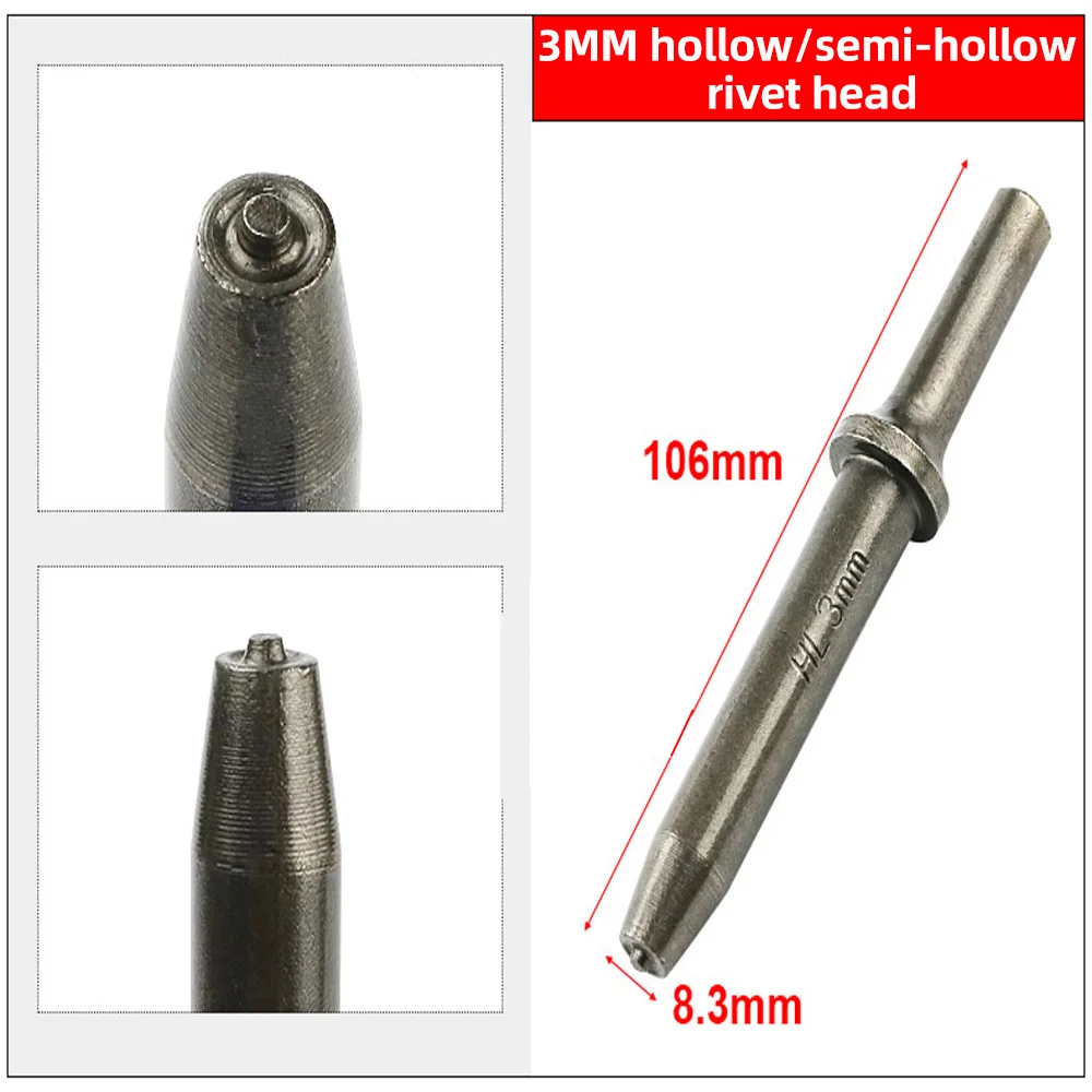 Pneumatic semi-hollow rivets impact head,pneumatic rivet Impact head Pneumatic Air Hammer Bits Pneumatic Air Hammer Heads