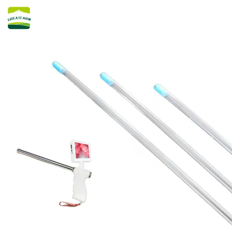 50pcs Cow Visible Insemination Gun Plastic Jacket Tube Cattle Artificial insemination Endoscope disposable deferens gun Coat