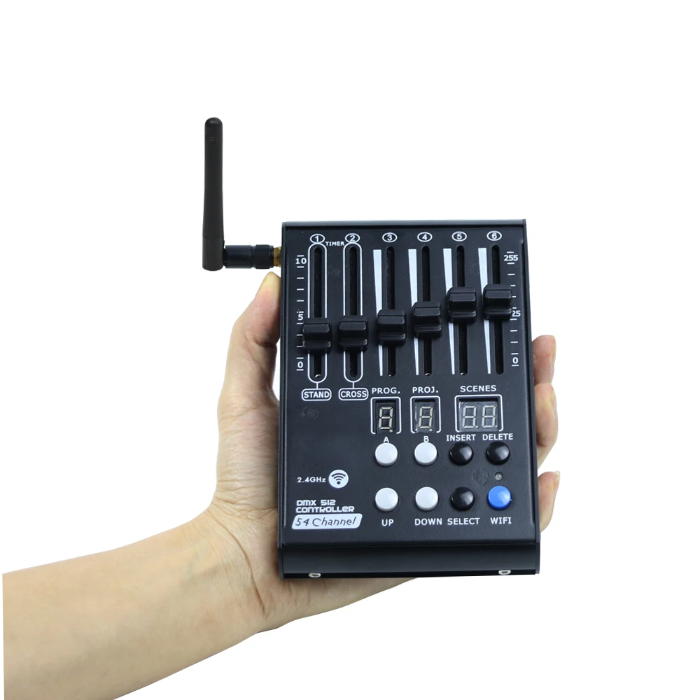 receptor sem fio para entretenimento em casa dj console bateria embutida dmx lights console sem fio 54ch dmx 512 24g 01