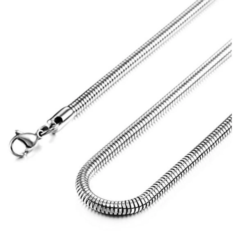 Stainless Steel Sliver Gold RIR 1 PCS Snake Necklace Fashion Simple 1.2mm and 1.5mm Chain 18 - 28 Inch Choose