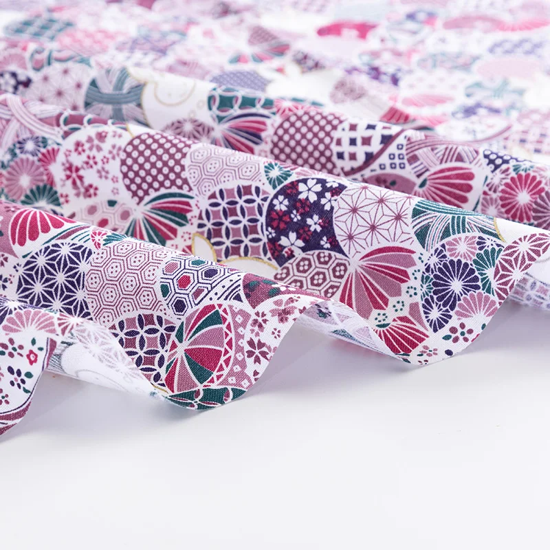 Purple Printed Cotton Fabrics Japanese Sewing Quilting Fabric For DIY Dress Or Patchwork Needle Arts TJ1023