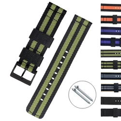 Woven Nylon Strap 22mm Stainless Steel Buckle Quick Release Men Universal Canvas Replacement Bracelet Band Watch Accessories