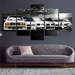 No Framed Canvas 5Pcs Car Evolution Fast and Furious Mustang Cuadros Posters Wall Art Pictures Decoration Home Decor Paintings
