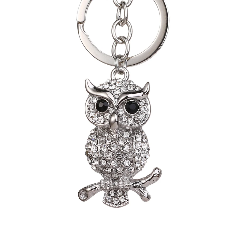 2020 Tinykenro New Fashion Explosion Rhinestone Cute Noble and Elegant Owl Bag Wallet Keychain on Branch