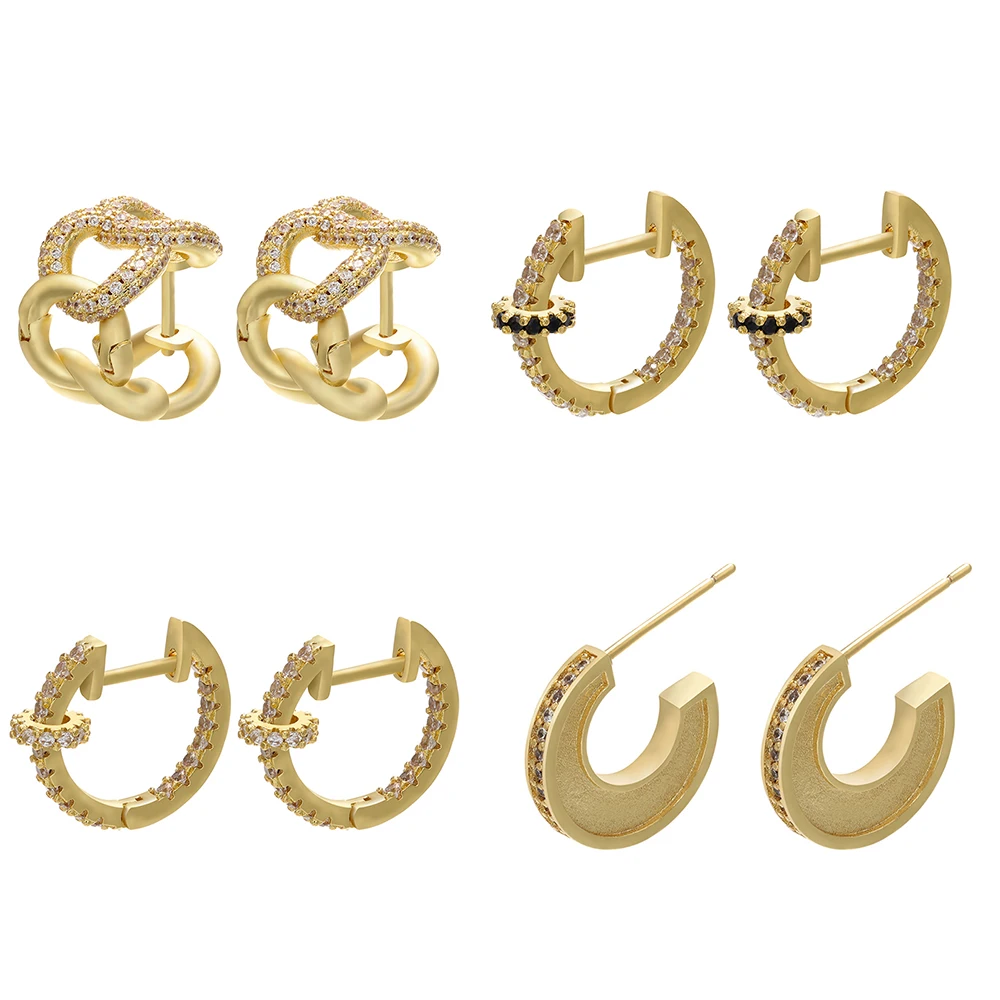 ZHUKOU high quality AAA CZ Element Stud Earrings For Women Creative Crystal Earrings Statement Wedding Jewelry model:VE137