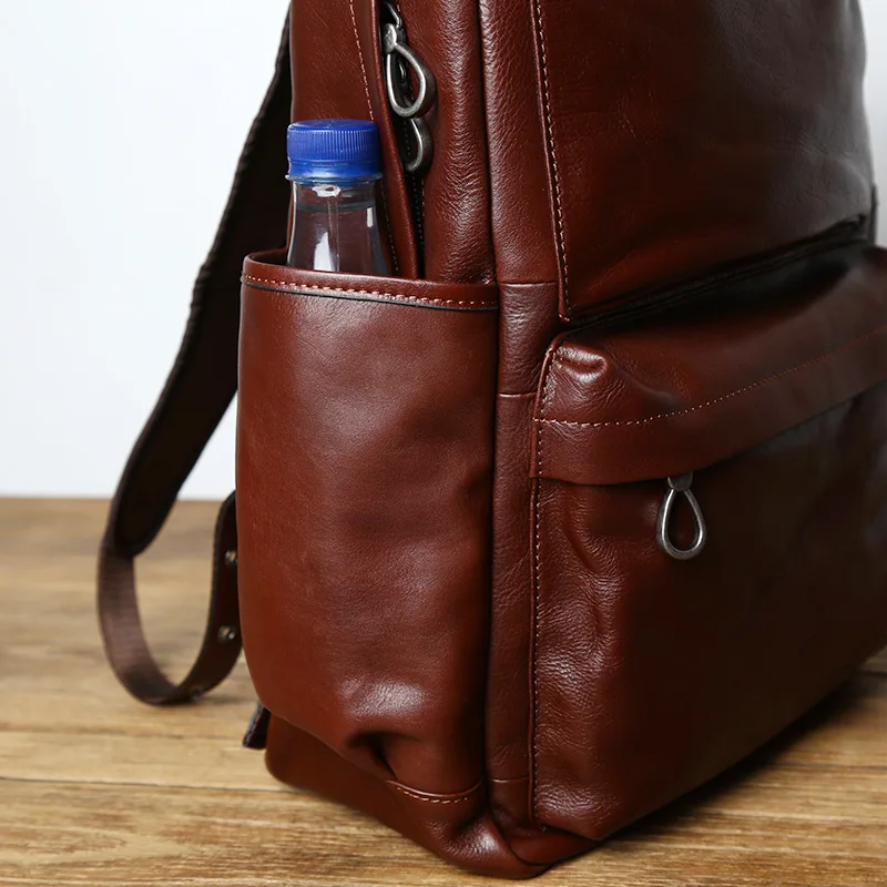 NZPJ Leder herren Rucksack Europäischen und Amerikanischen Mode Reisetasche Vintage Kopf Erste Schicht Rindsleder Freizeit Rucksack – Detail 10