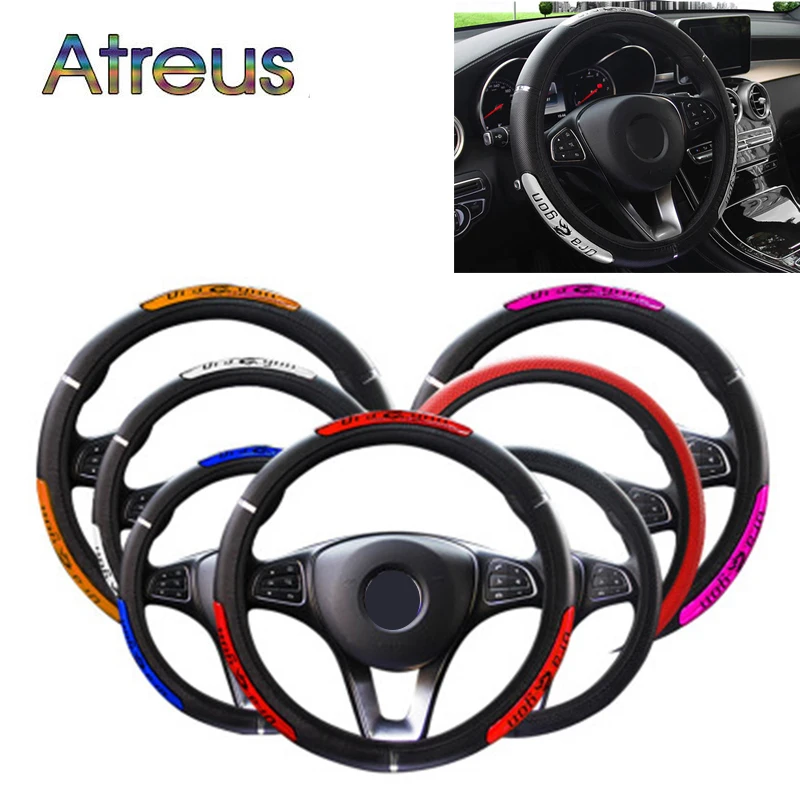 Pu Leather Car Steering Wheel Cover Anti-Slip 38CM for Toyota corolla e150 chr camry 40 rav4 2019 2020 Mini Cooper r56 r50 r53