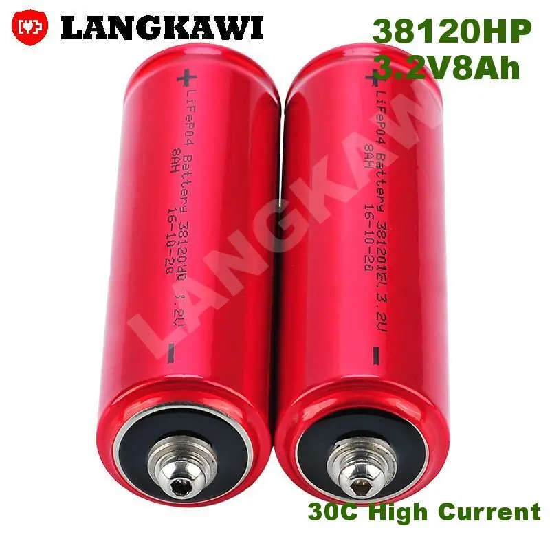 2PCS 30C high high current lifepo4 headway 38120hp 3.2v 8ah power lithium rechargeable battery cheap cell for Electric scooter