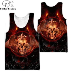 2021 Summer Men Skull Dragon Tattoo Pattern 3D All Over Printed Casual Sleeveless T-shirt Unisex Tank tops Drop shipping BXD14