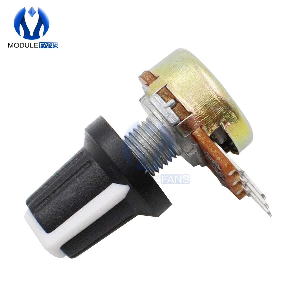 WH148 전자 캡 포함, 선형 테이퍼, 1K 2K 3K 5K 10K 20K 30K 50K 100K 200K 300K 500K 1M 옴, Diy 로터리 전위차계, 5 개